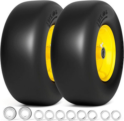 13X5.00-6 Flat Free Lawn Mower Tires Zero Turn Front Wheel Solid Tire 13X5X6 Hub