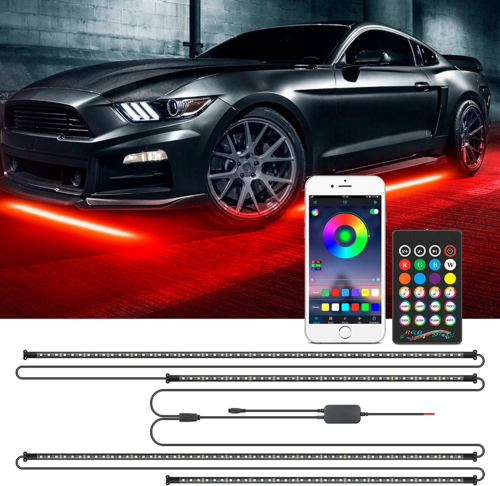 RGB LED Strip Under Car Tube Underglow Underbody System Neon Light Kit