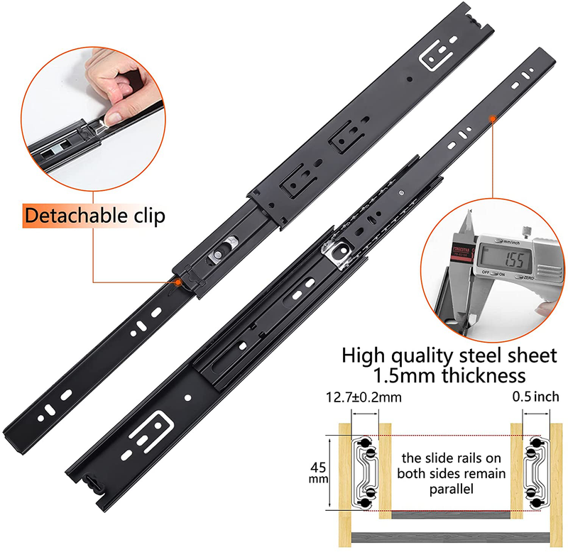 Rails For Cabinets With  Steel Slider Runners Glides Guides Track