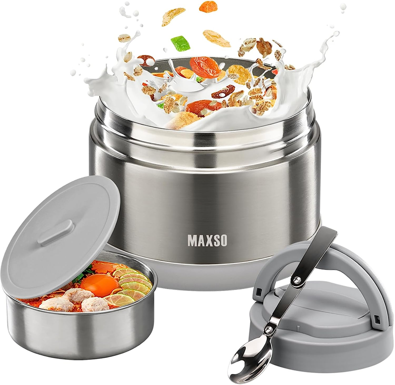 For Hot Food - 24 Oz Vacuum Insulated Lunch Container With Foldable