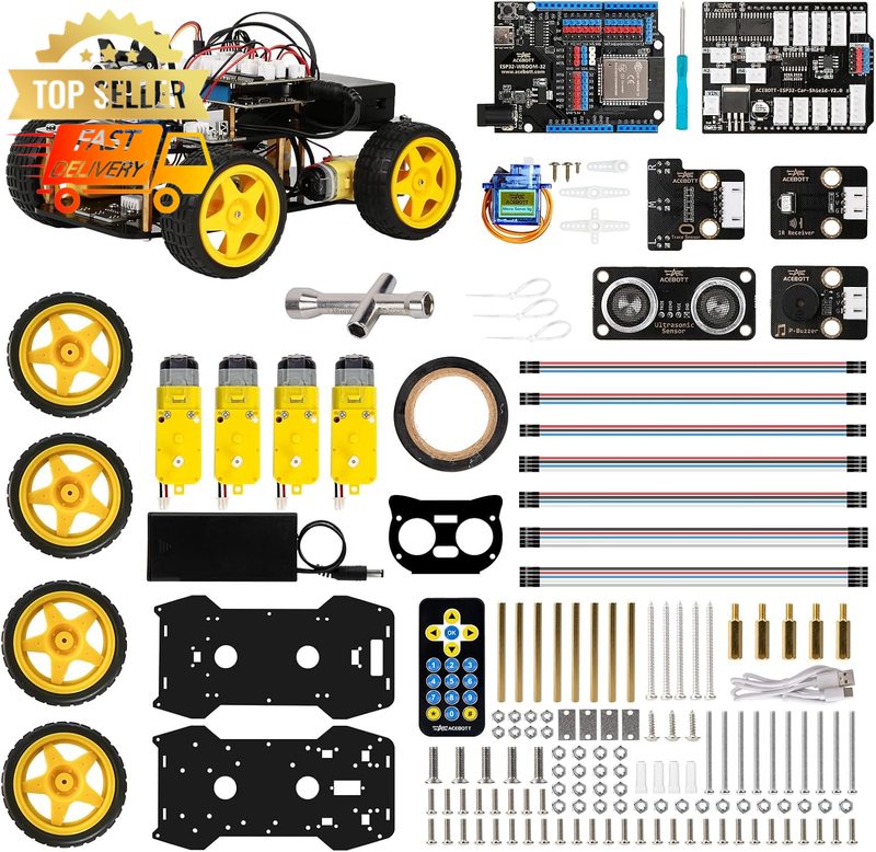 Robotics Kit for Kids 8-16, Smart Robot Car, Arduino STEM Toy, Coding Fun
