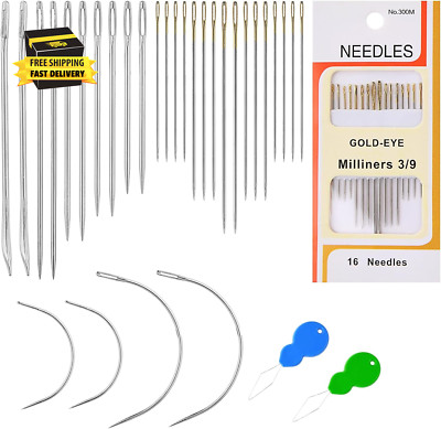 Heavy Duty Hand Sewing Needles Set, 14 Pcs Multifunction Sewing Leather Needles 