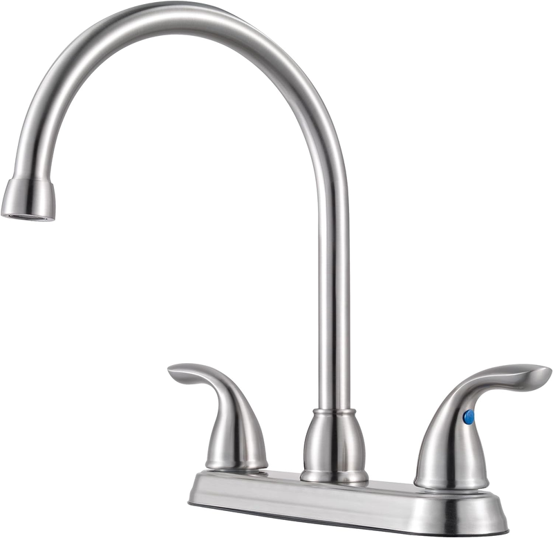 2-Handle Kitchen Faucet in Stainless Steel, 1.8Gpm