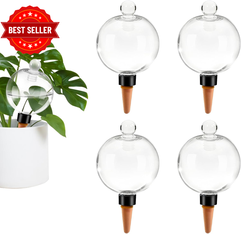 Plant Self Watering Globes with Covers, Plastic Water Bulbs Top Fill, Plant Wate