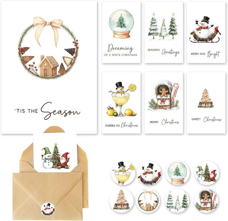 Christmas Cards with Envelopes & Stickers - 24 Pack 4