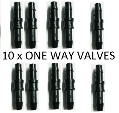 10x Slim Straight One Way Inline For Washer Valve Windscreen Wiper Jet Pump Tube