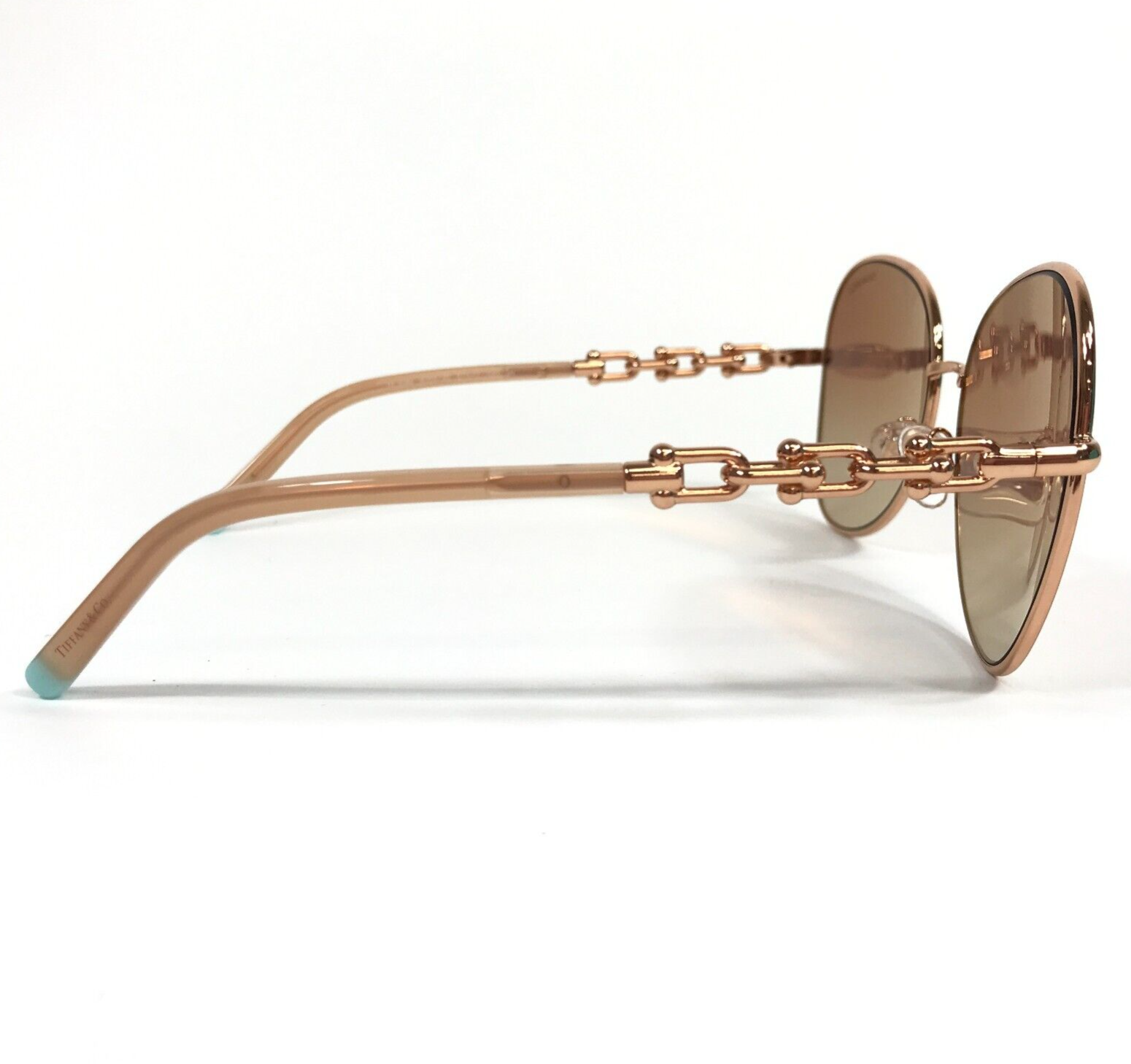 Pre-owned Tiffany & Co . Sunglasses Tf3086 6105/3n Gold Butterfly Mirrored Lenses 57-17-140 In Pink