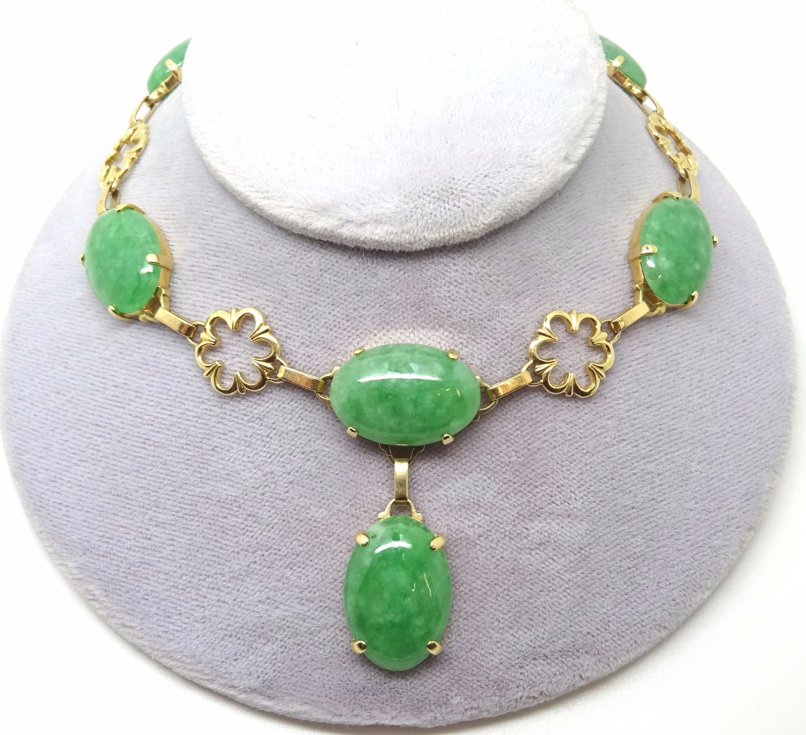 14k Gold Jade Necklace (J3492) eBay