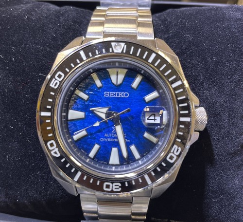 Pre-owned Seiko Prospex Samurai Manta Ray Automatic Watch Blue Dial Srpe33 Made In Japan