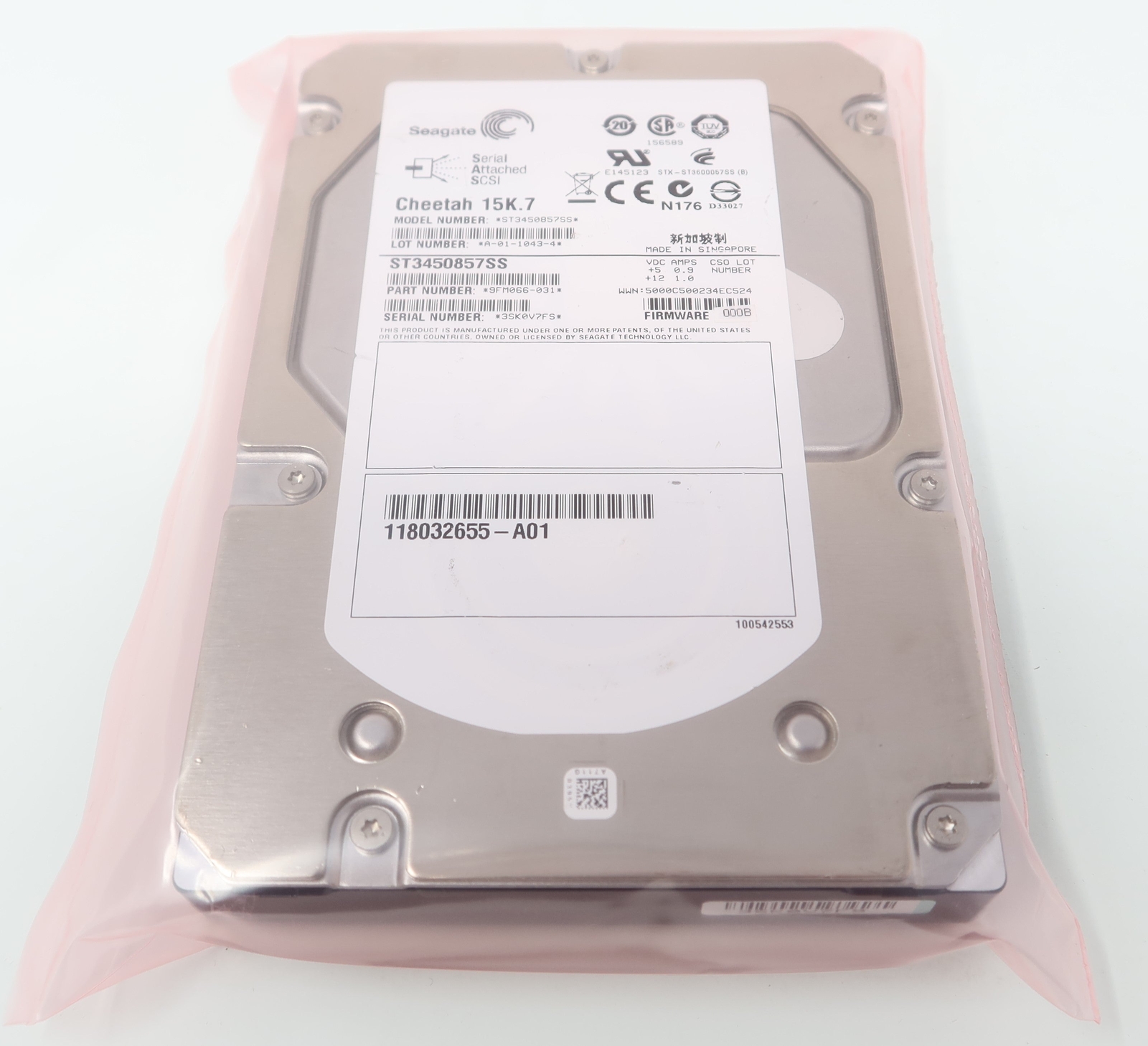 ST3450857SS Seagate Cheetah 15K.7 450GB 15000 RPM 3.5