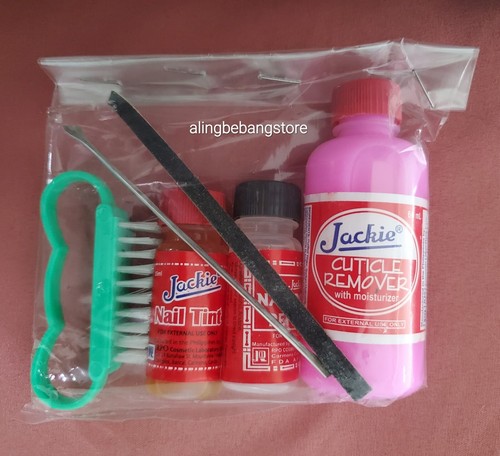 Manicure Set : Cuticle Remover, Acetone, Merthiolate, Brush, Pusher & Nail File