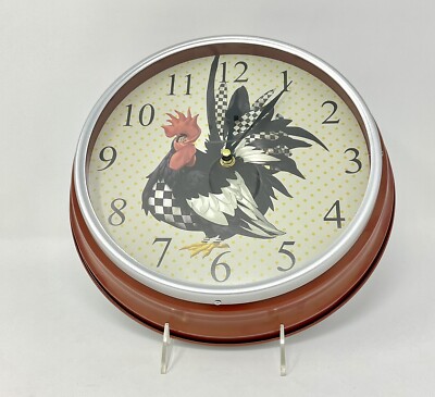 MacKenzie Childs Glass Faced Rooster Wall Clock MINT