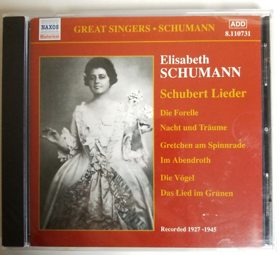 Elisabeth Schumann Schubert Lieder CD Naxos Historical  8.110731