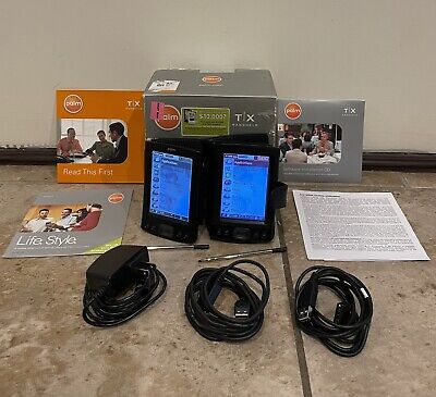 VINTAGE Tested Lot Bundle 2 Palm TX Handheld With Cases Cables Booklets Box
