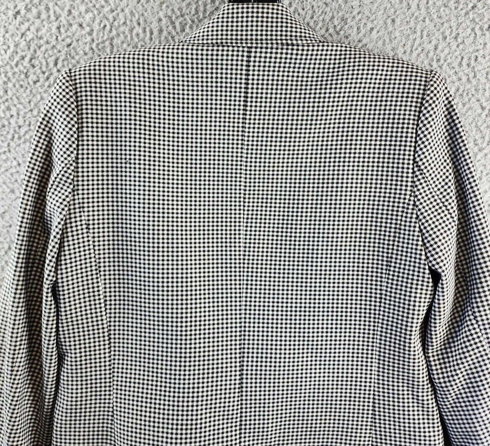 Karl Lagerfeld Houndstooth Double-Breasted Blazer Women's 2 Black/White L/S - Picture 14 of 14