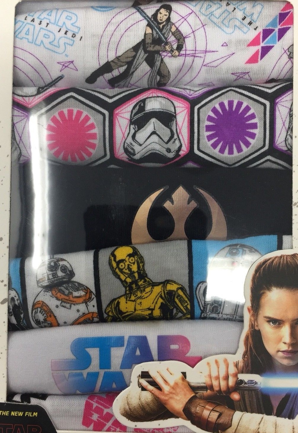 DISNEY STAR WARS The Last Jedi Girls' Hipsters Underwear 7 Pk