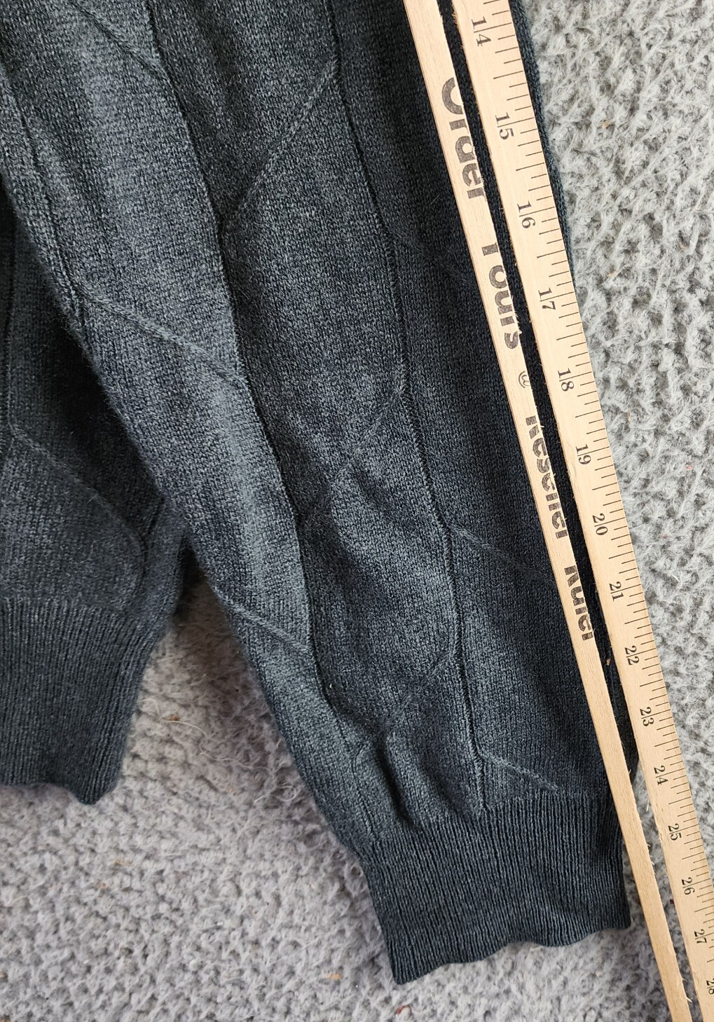 The Men's Store at Bloomingdale's Novelty Stitch Sweater Men's L Slate Green L/S - Picture 9 of 13