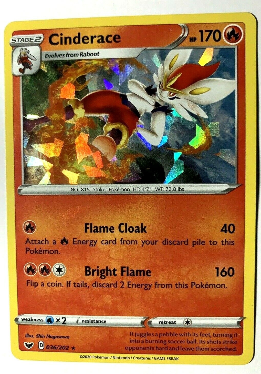 CINDERACE - 036/202 - Sword and Shield - Rare - Holo CINDERACE - 036/202 - Sword and Shield - Rare - Holo