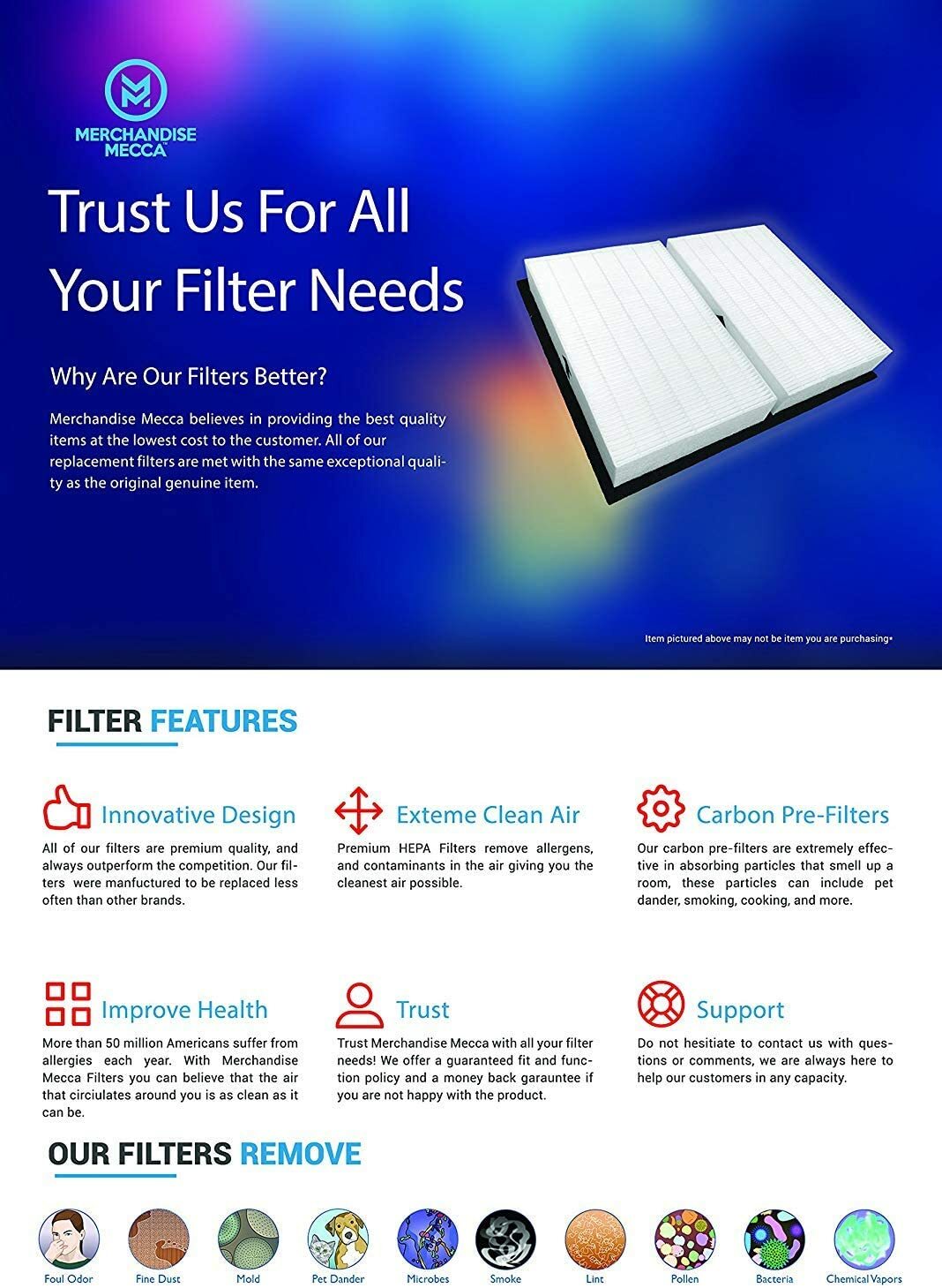 Replacement 2 HEPA Air Filters & 8 Pre-Filters Compatible with Fellows AeraMax