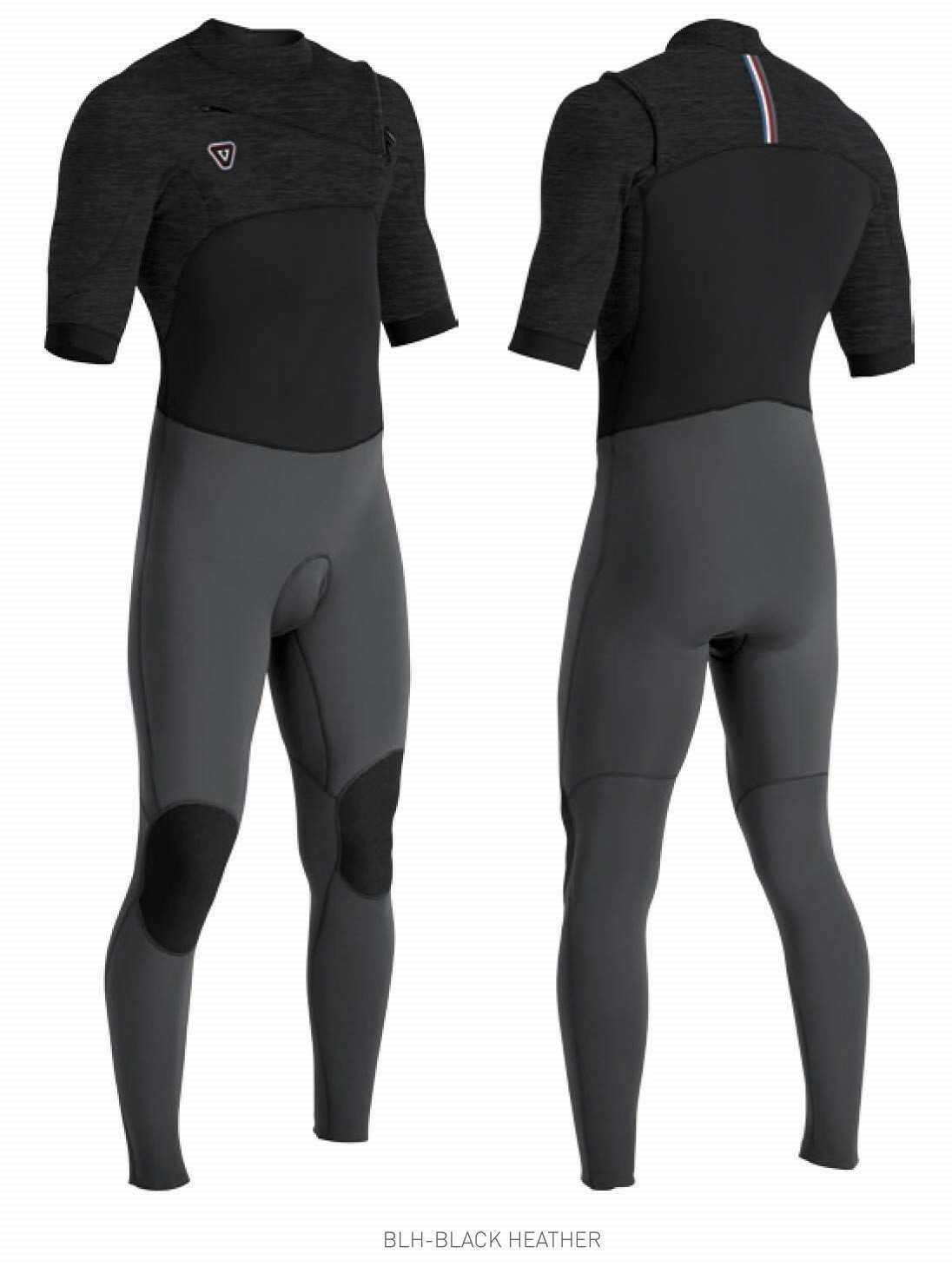 VISSLA Men's 2/2 7 SEAS 50/50 Chest-Zip S/S Wetsuit - BLH