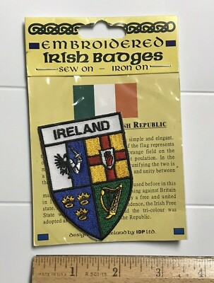 NIP Ireland Irish Coat of Arms Heraldry Crest Souvenir Embroidered Patch Badge