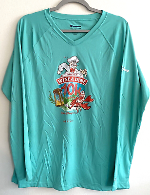 CHAMPION Run Disney 2018 Wine Dine 10K Women s Long Sleeve Shirt Size L