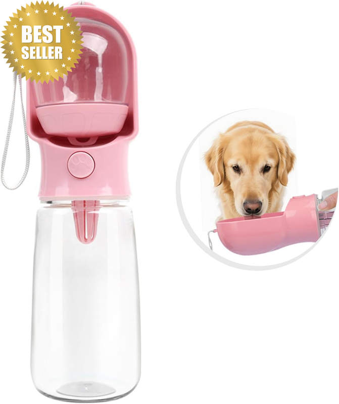 Dog Water Bottle, Leak Proof Dog Travel Bottle with Food Container, Food Grade P