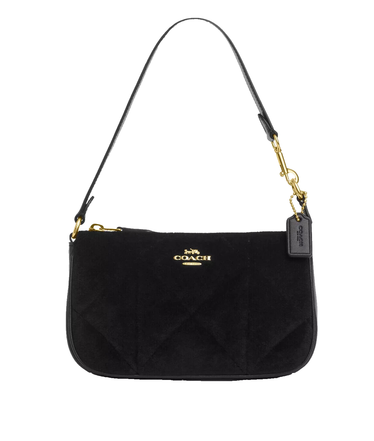 Coach Nolita 19 Gold/Black Quilting Velvet & Leather Coach Nolita 19 Gold/Black Quilting Velvet & Leather