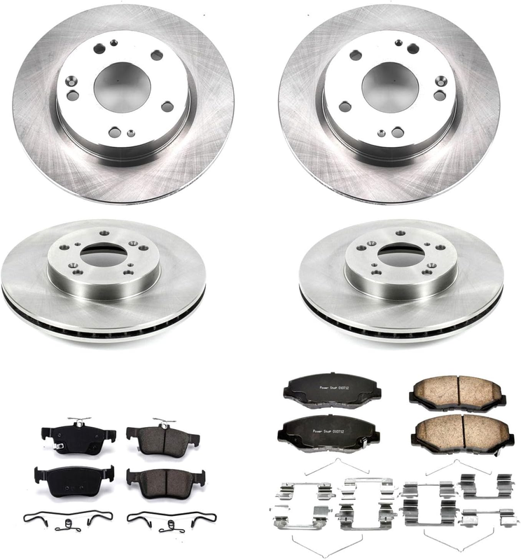 Disc Rotors & Ceramic Brake Pads Front & Rear Kit For Honda Civic 2016-2021