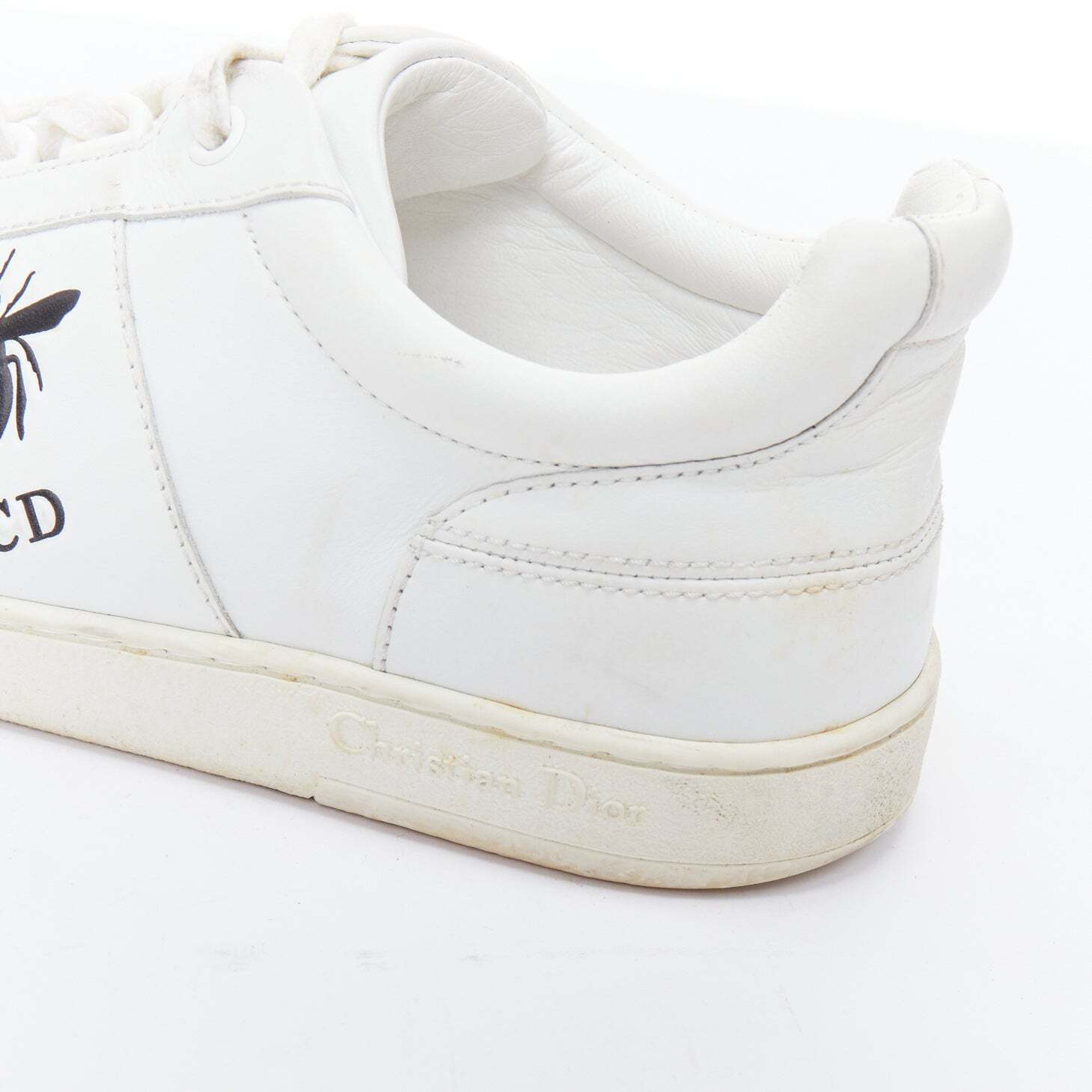 DIOR D Bee white leather CD logo grey suede trim sneakers DIOR D Bee white leather CD logo grey suede trim sneakers