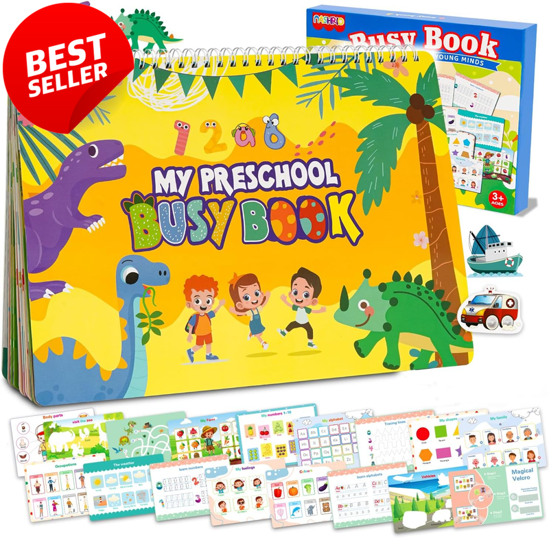 Montessori Busy Book 24 Themes Preschool Learning Activities Toddlers 3-5 - US