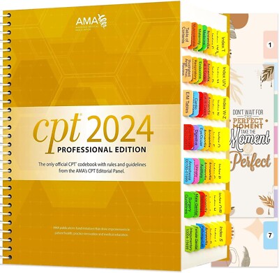 Tabs for CPT 2024 Professional Edition. Color-Coded and Laminated Tabs, with Pag