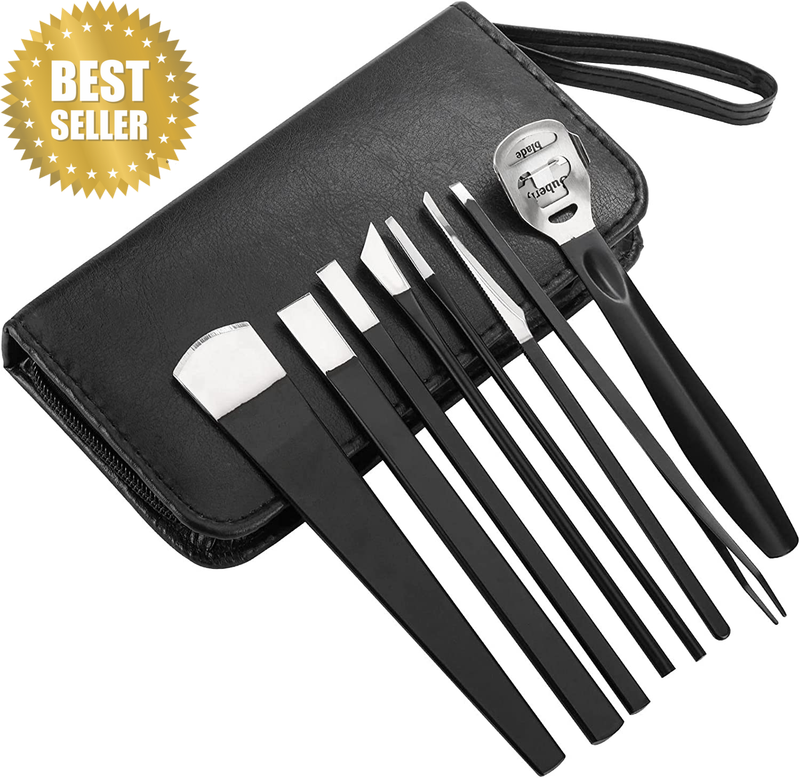 8 Pcs Pedicure Knife Kit for Feet, Ingrown Toenail Blade Tool with Storage Bag,