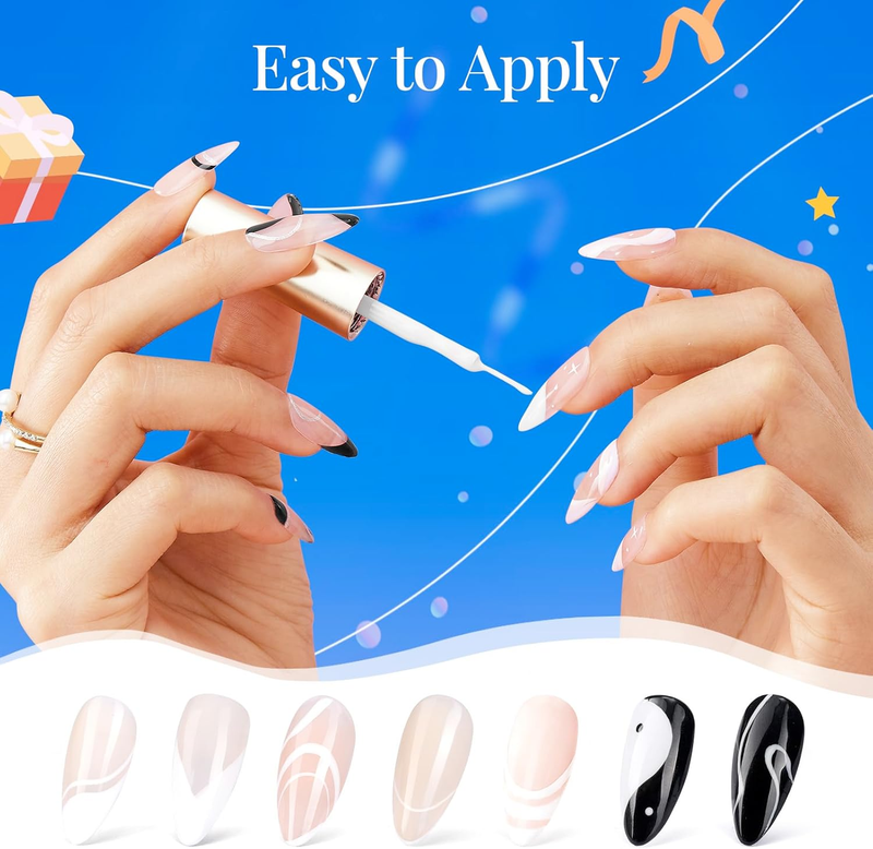 Swirl Nail Art Gel White Gel Liner Nail Polish White Nail Polish 1 pcs 7ml Class