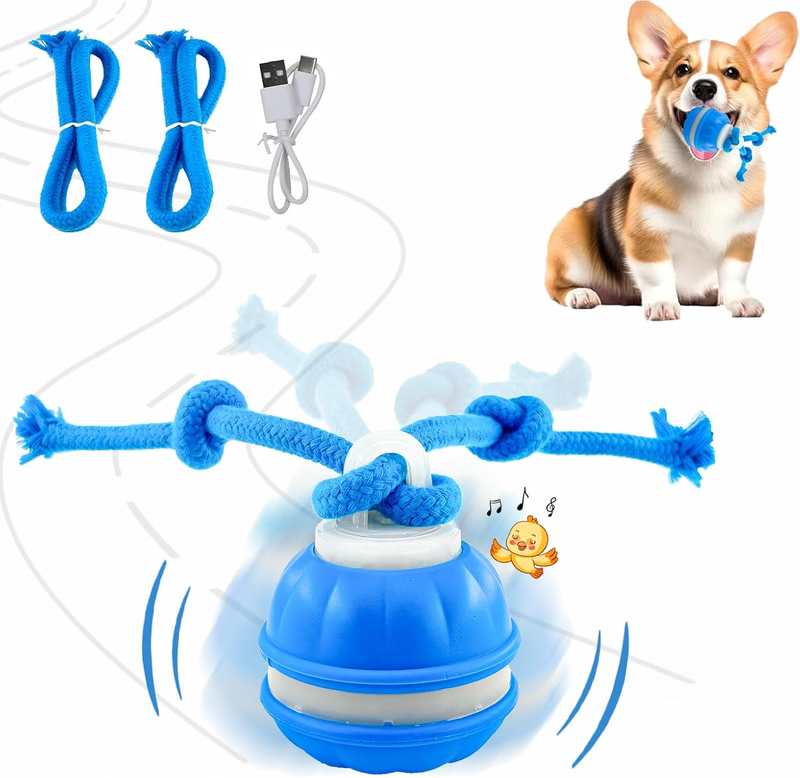 P06 Interactive Dog Ball Toy Electric Moving Rolling Rope Toy for