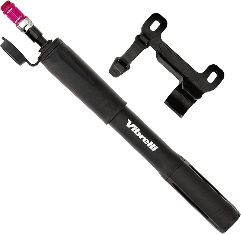 Vibrelli Mini Bike Pump with Gauge - Presta & Schrader - Accurate High...