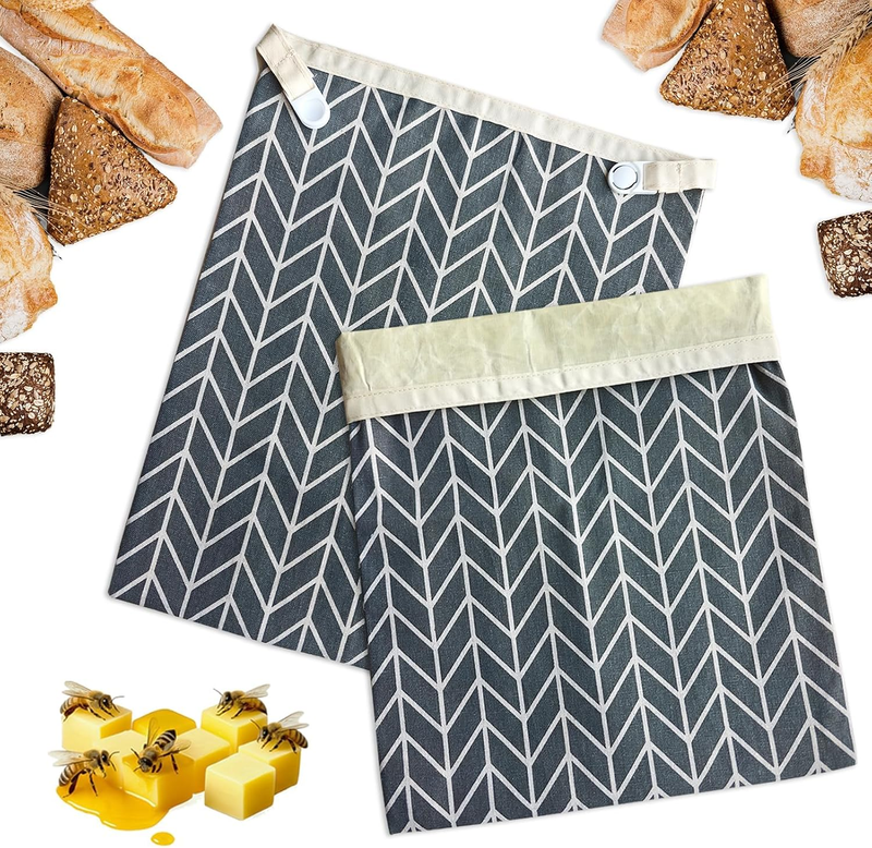 2 Pack Reusable Beeswax Bread Bags for Sourdough - 12.6” X 16.3” Extra Large Sto