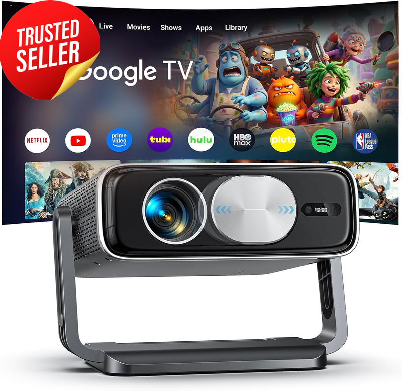 Smart 4K Projector Google TV Netflix 3000 ANSI Short Throw HDR10 Auto Focus