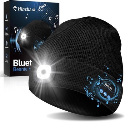 Hinshark Ostergeschenke Erwachsene Männer, Bluetooth Mütze mit LED Licht