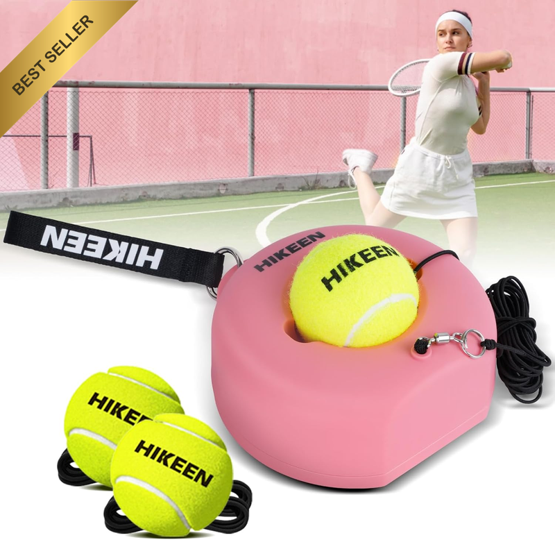 Premium Tennis Trainer Rebound with Metal Base,Portable Solo Tennis Trainer Set