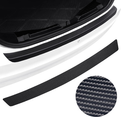 Black Carbon Fiber Textured Leather Sticker for the Threshold Bar outside the Ca