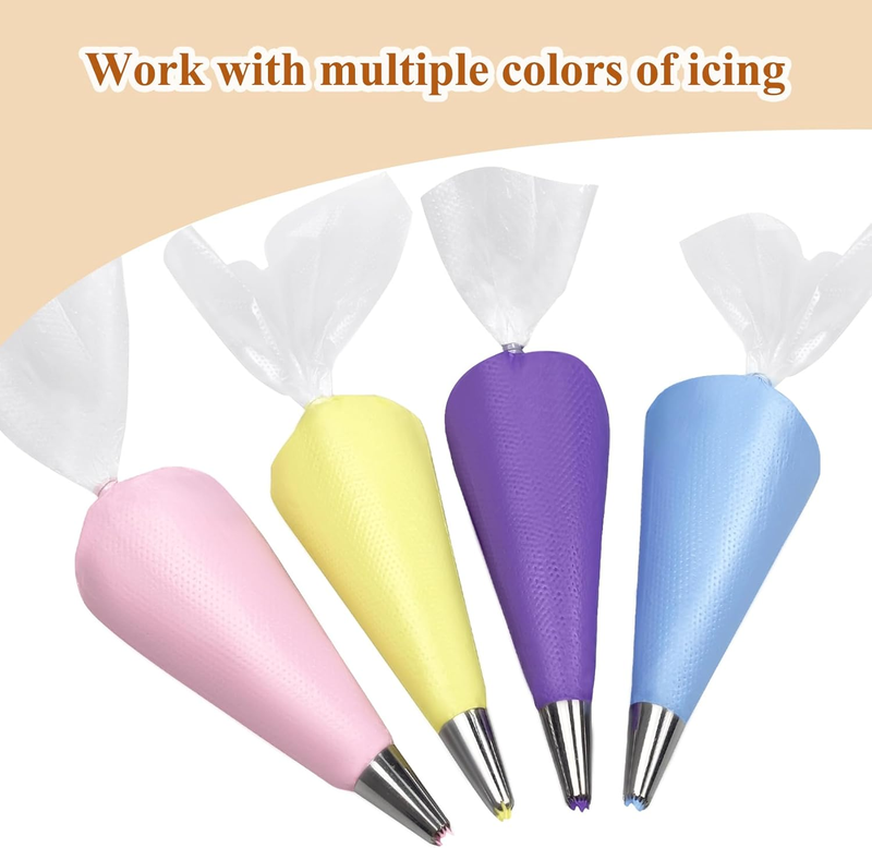 100Pcs Disposable Piping Bags, 13 Inch Anti Burst Pastry Bags - Icing Piping Bag