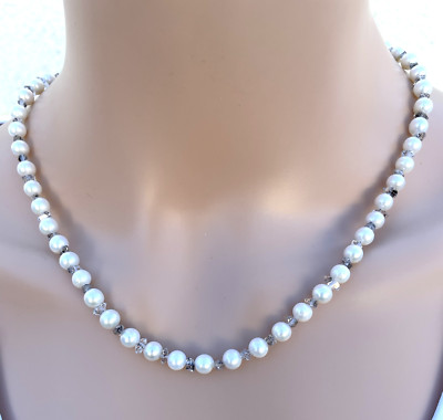 Sterling Silver Pearl and Rutilated Herkimer Necklace