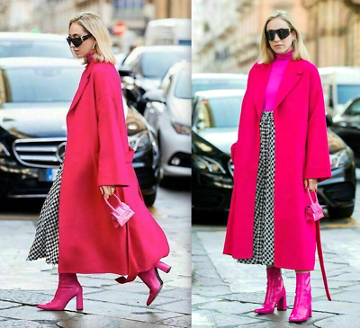 Long pink cheap coat