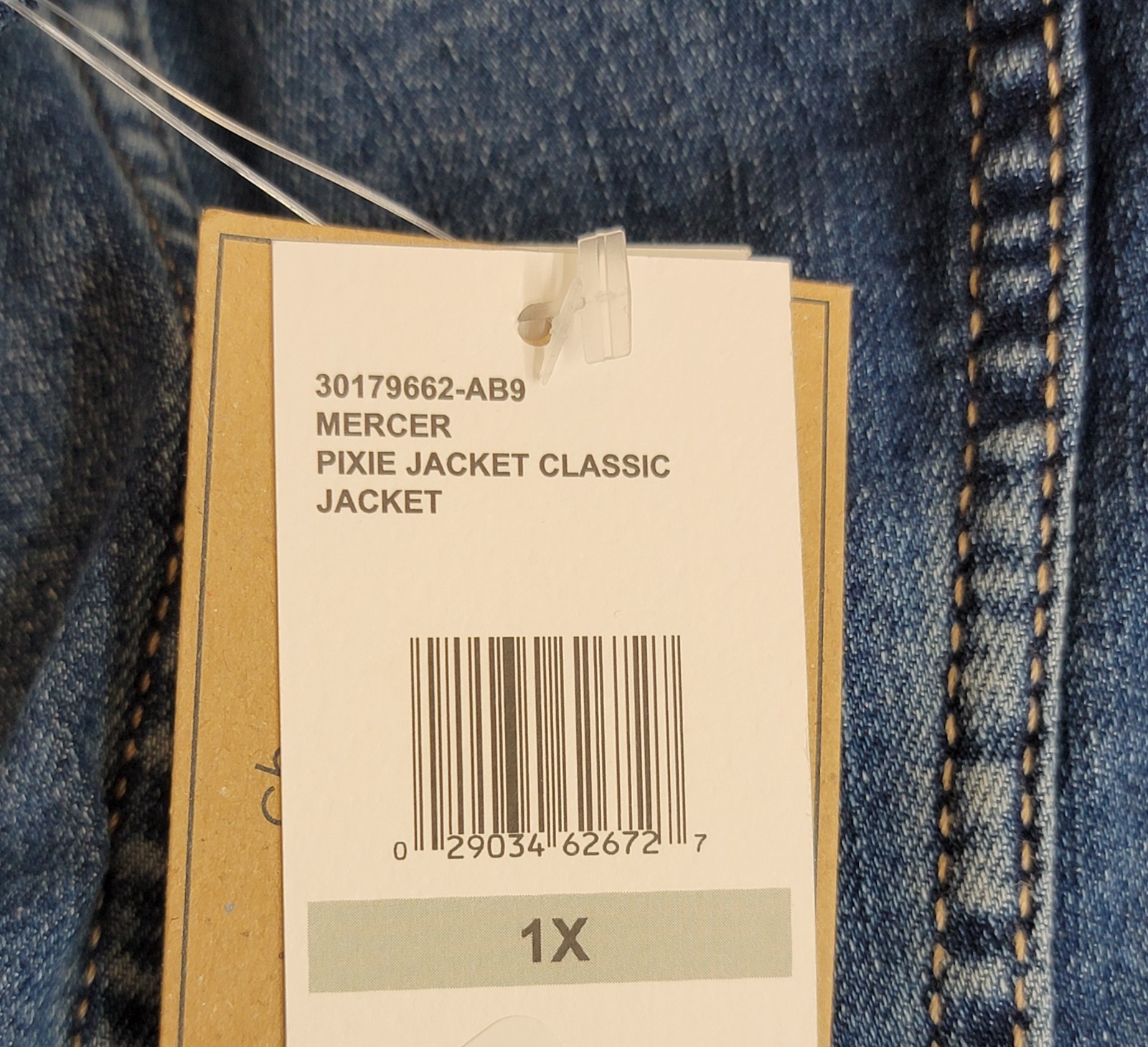 Jessica Simpson Trendy Plus Pixie Long Sleeve Denim Jacket Women's 1X Mercer - Picture 18 of 18