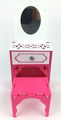 Barbie Doll Life In The Dream House Vanity Stool Mirror Furniture Set