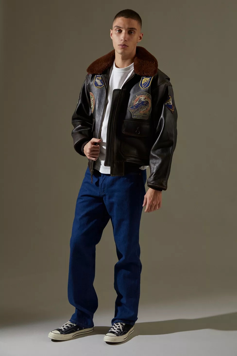 ジャケット・アウター 70s Schott G1 Leather Flight Jacket AM08 G-1 Leather Flight Jacket - Leather Jacket