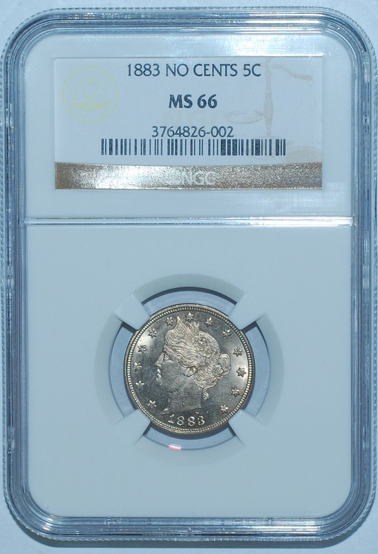 1883 NGC MS66 No Cents Liberty V Nickel