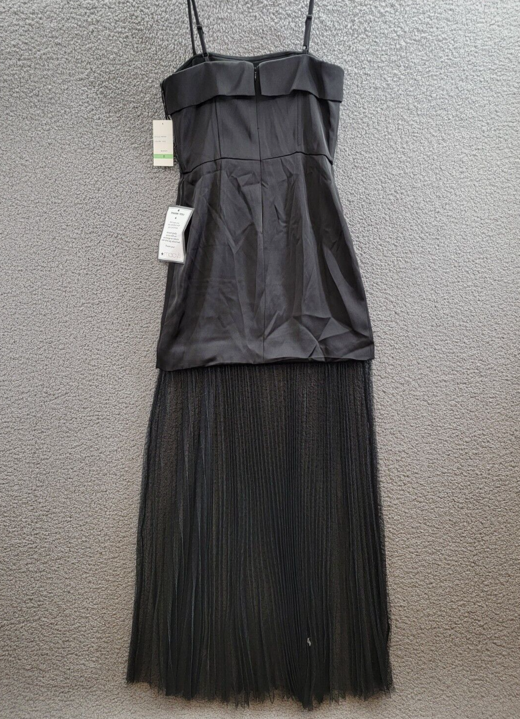 Taylor Corset-Style Bubble-Hem Dress Women's 8 Black Square Neck Back Zipped - Picture 9 of 16
