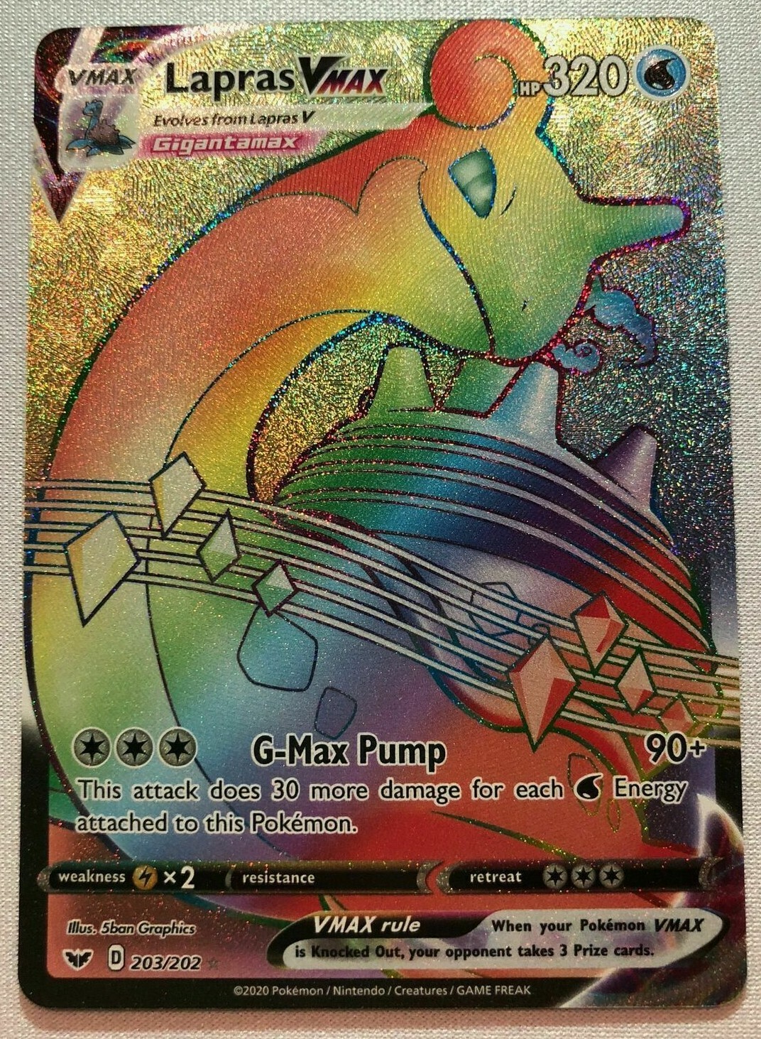 ポケモンカードゲーム Lapras VMAX Lapras VMAX S4A 312/190 SSR Shiny Star V Pokemon Card